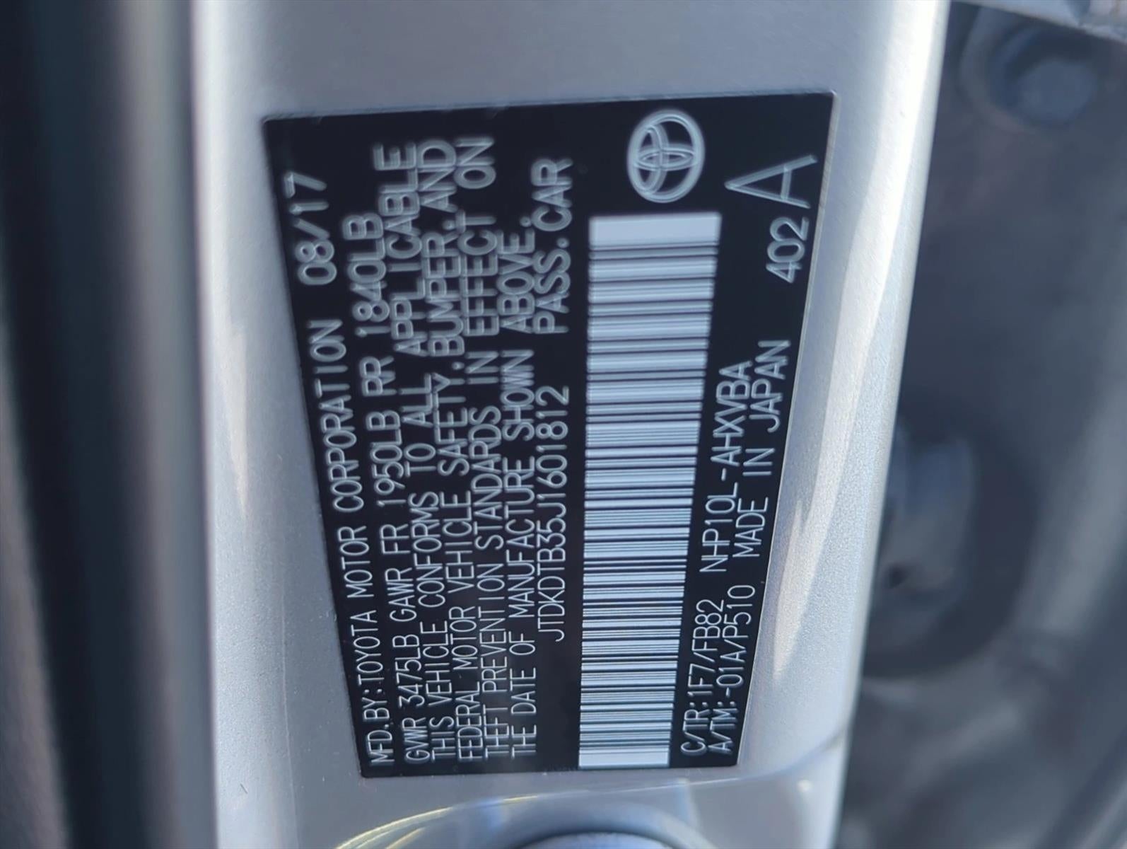 2018 Toyota Prius c Two (GS)