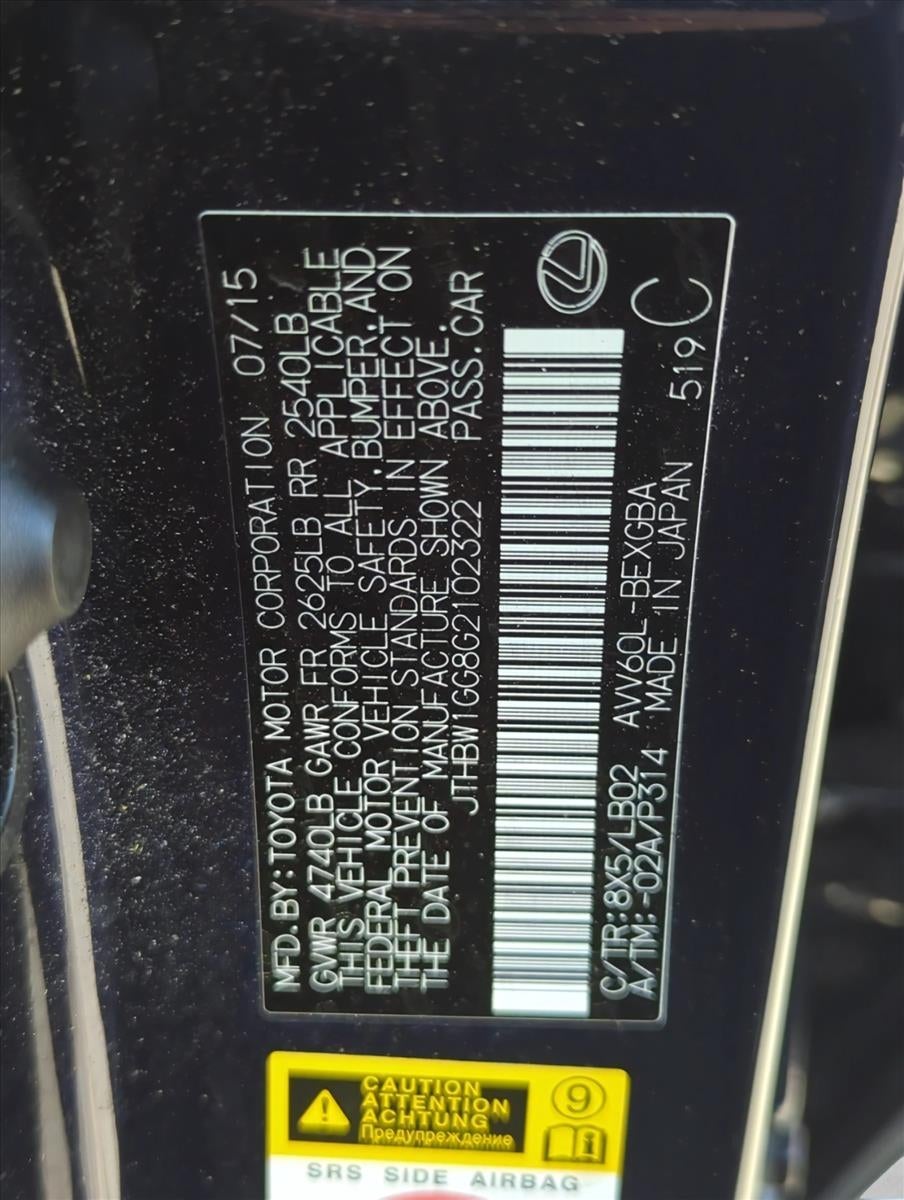 2016 Lexus ES 300h 4dr Sdn Hybrid