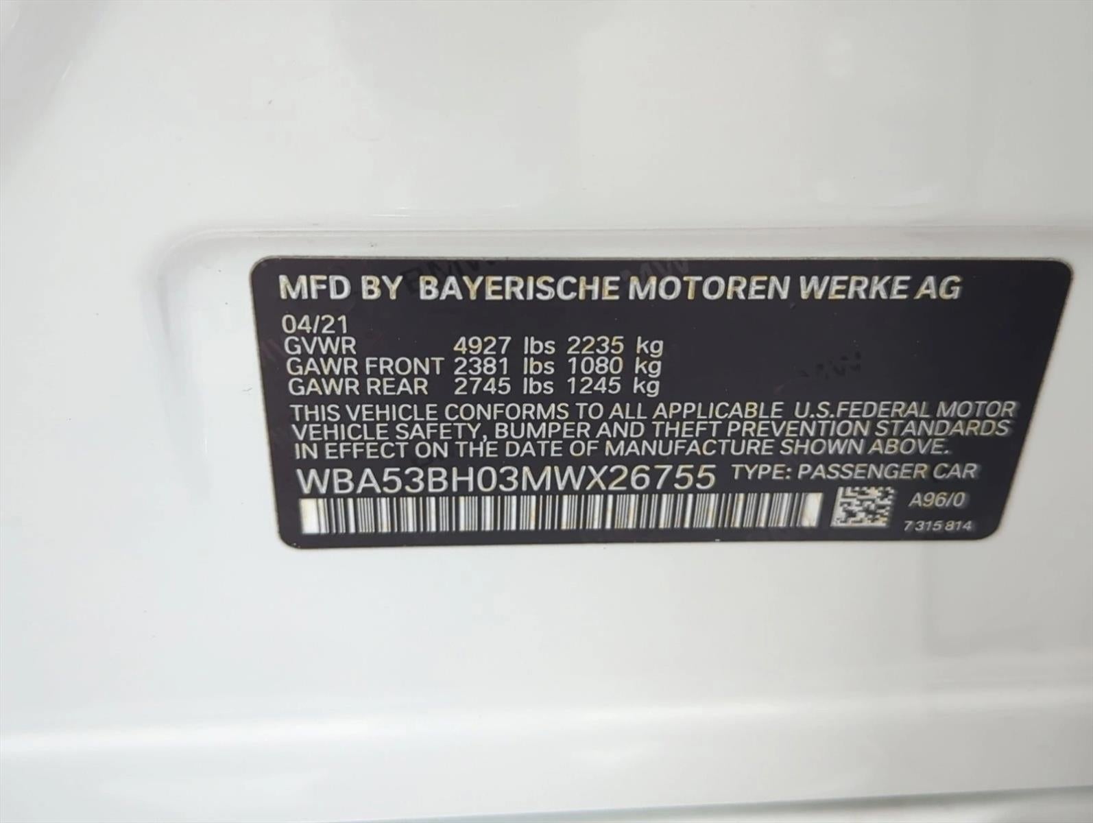 2021 BMW 530i Sedan