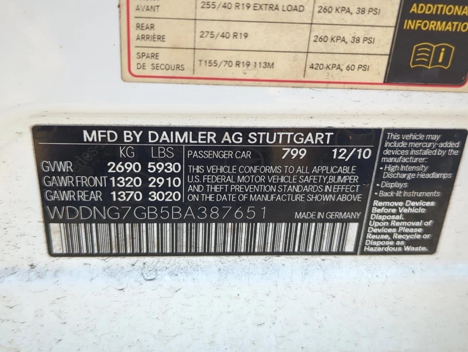 2011 Mercedes-Benz S-Class S 600 Sedan