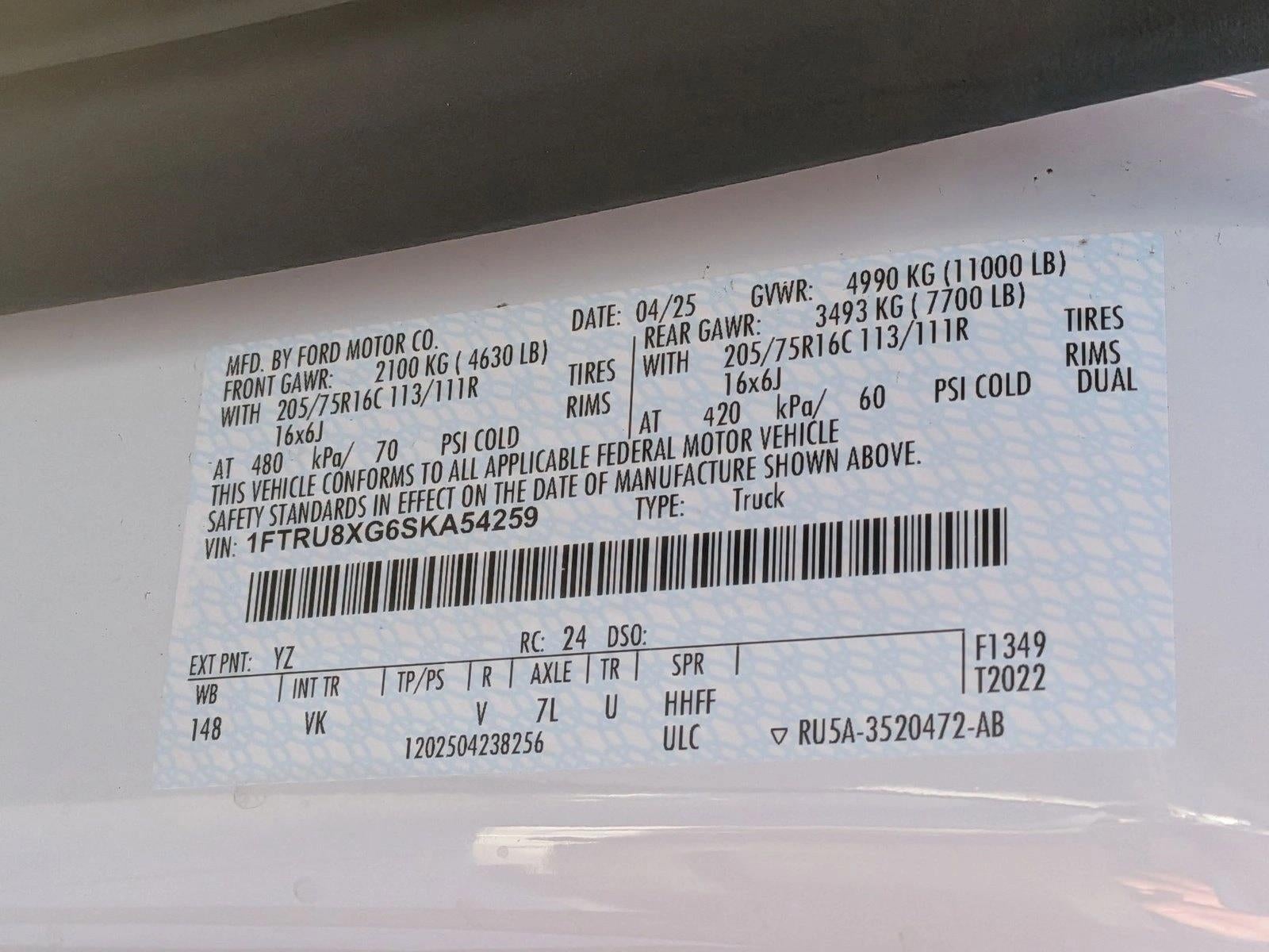 2025 Ford Transit Cargo Van T-350 HD 148" EL Hi Rf 11000 GVWR DRW RWD