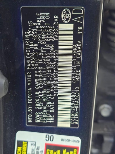 2015 Toyota Corolla 4dr Sdn CVT Auto LE (Natl)