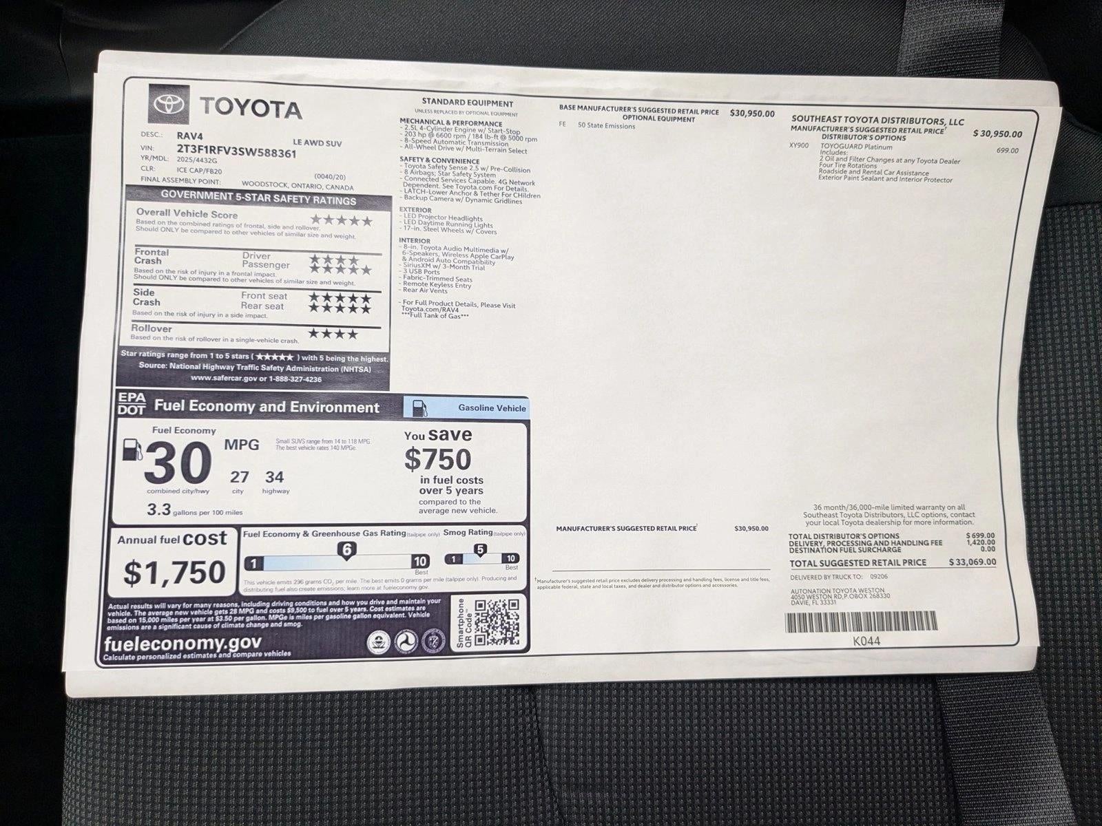 2025 Toyota RAV4 LE AWD (Natl)