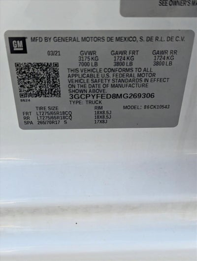 2021 Chevrolet Silverado 1500 Crew Cab Short Box 4-Wheel Drive LT Trail Boss