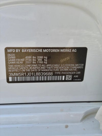 2020 BMW 330i Sedan North America