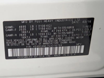 2016 Subaru Outback 2.5i Limited PZEV