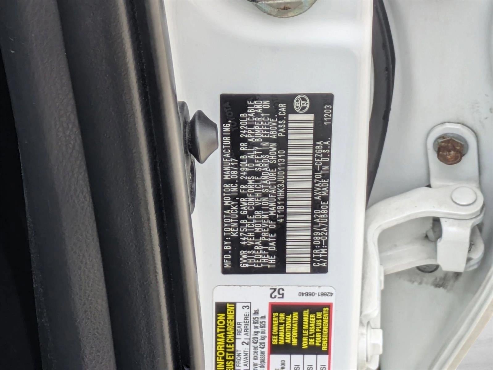 2018 Toyota Camry XLE Auto (Natl)