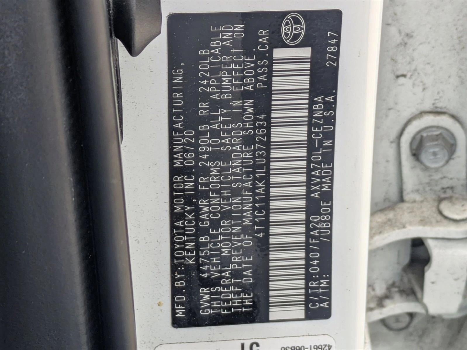 2020 Toyota Camry LE Auto (SE)