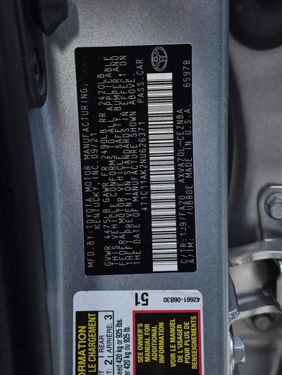 2022 Toyota Camry LE Auto (SE)