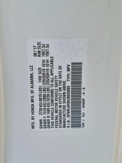 2018 Honda Odyssey Elite Auto