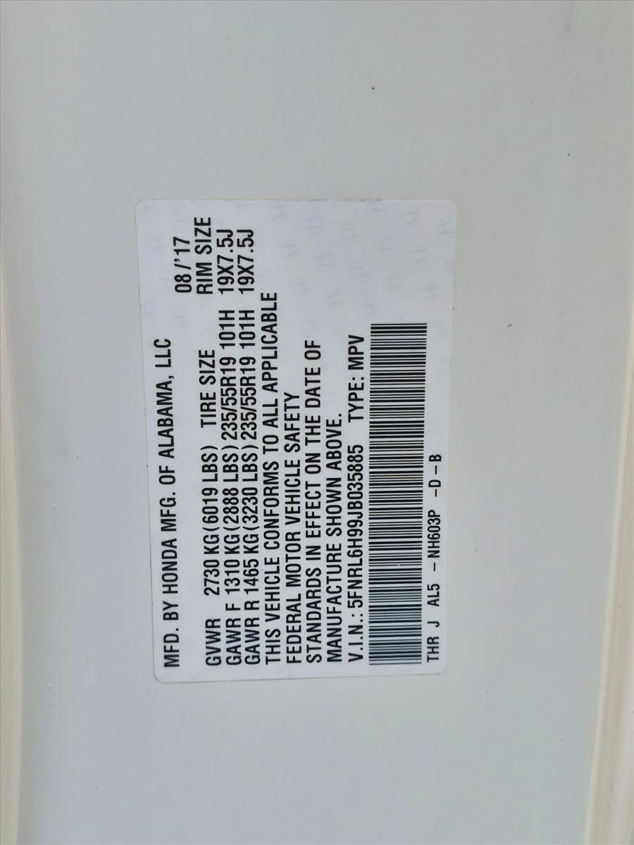 2018 Honda Odyssey Elite Auto