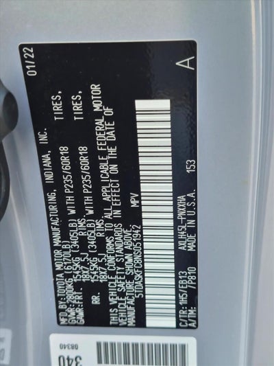 2022 Toyota Sienna XLE Woodland Edition AWD (Natl)
