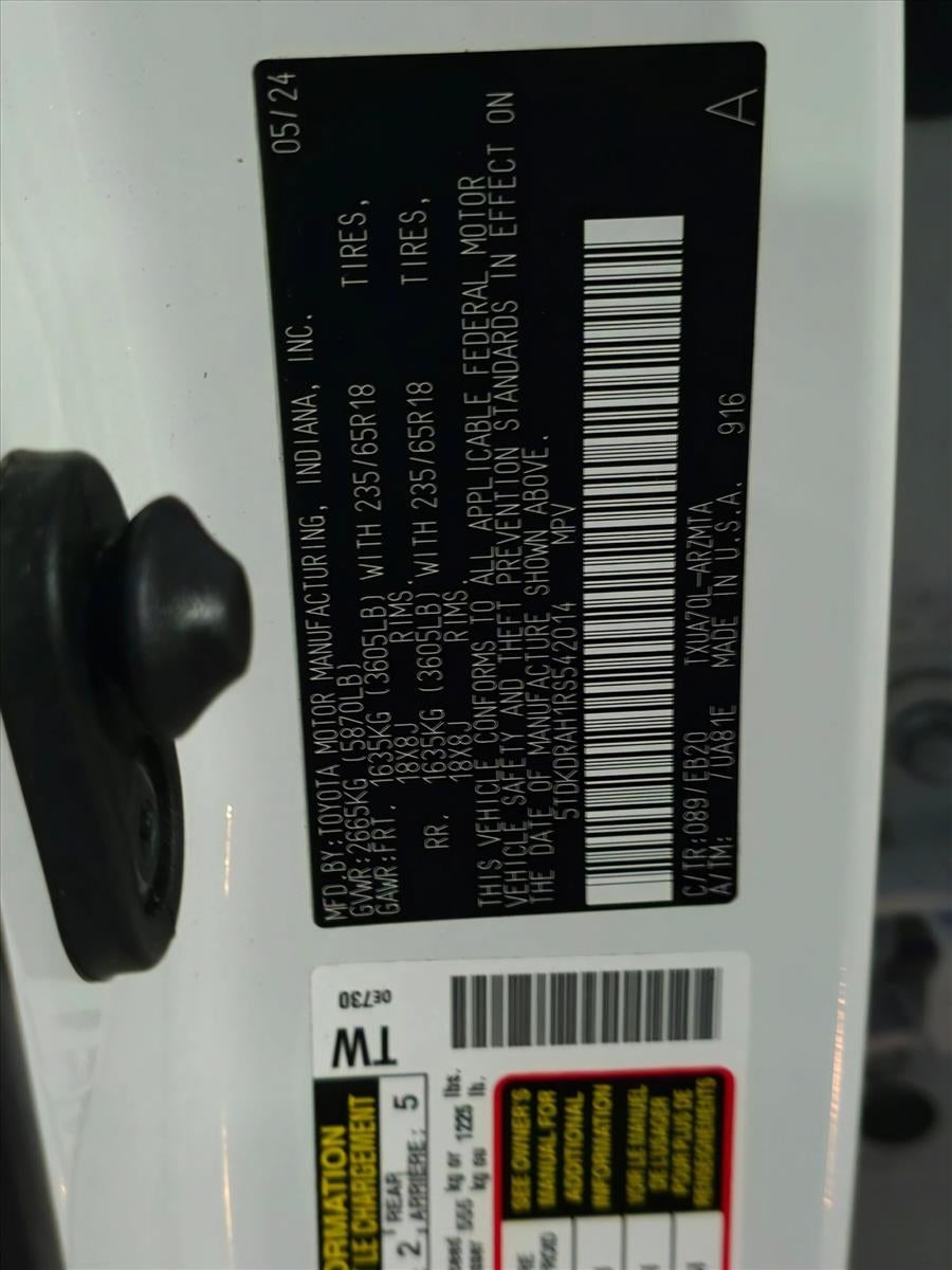2024 Toyota Highlander XLE FWD (Natl)