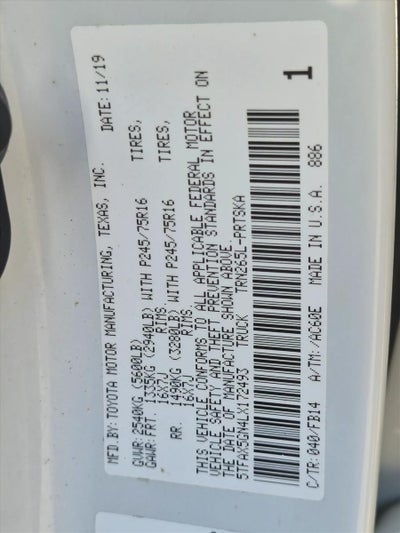 2020 Toyota Tacoma 2WD 2WD SR Double Cab 5' Bed I4 AT (GS)