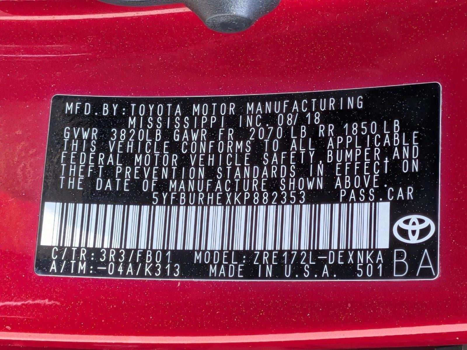 2019 Toyota Corolla LE CVT (Natl)