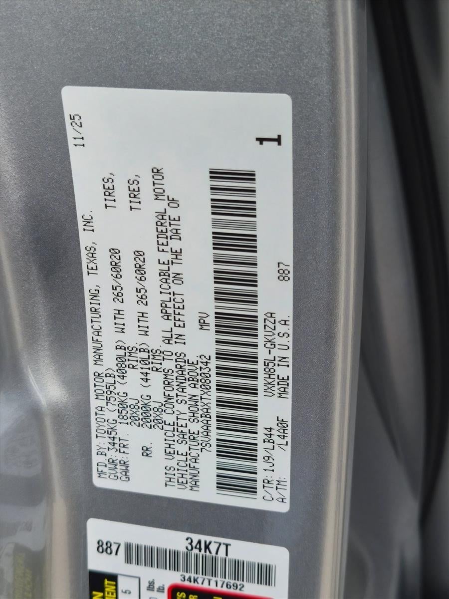 2026 Toyota Sequoia 1794 Edition 4WD (Natl)