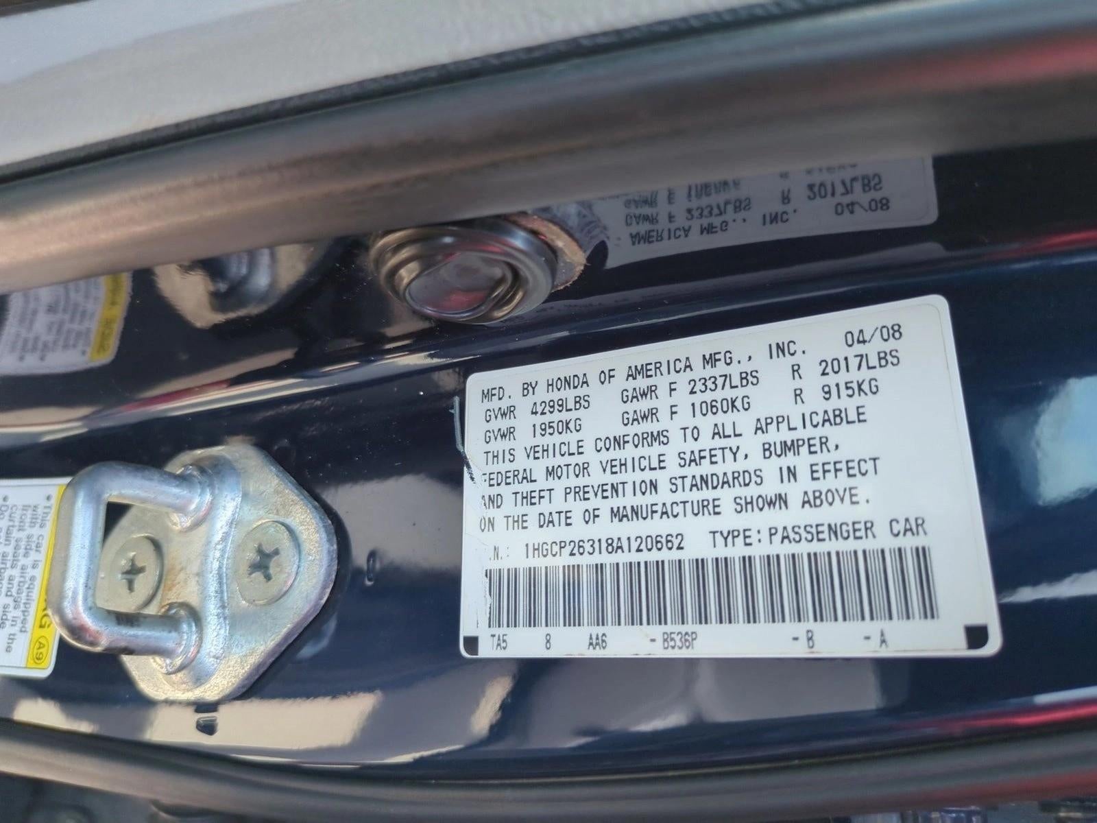 2008 Honda Accord Sedan 4-Door I4 Automatic LX