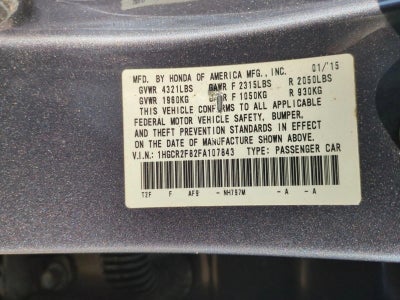 2015 Honda Accord Sedan EX-L CVT PZEV