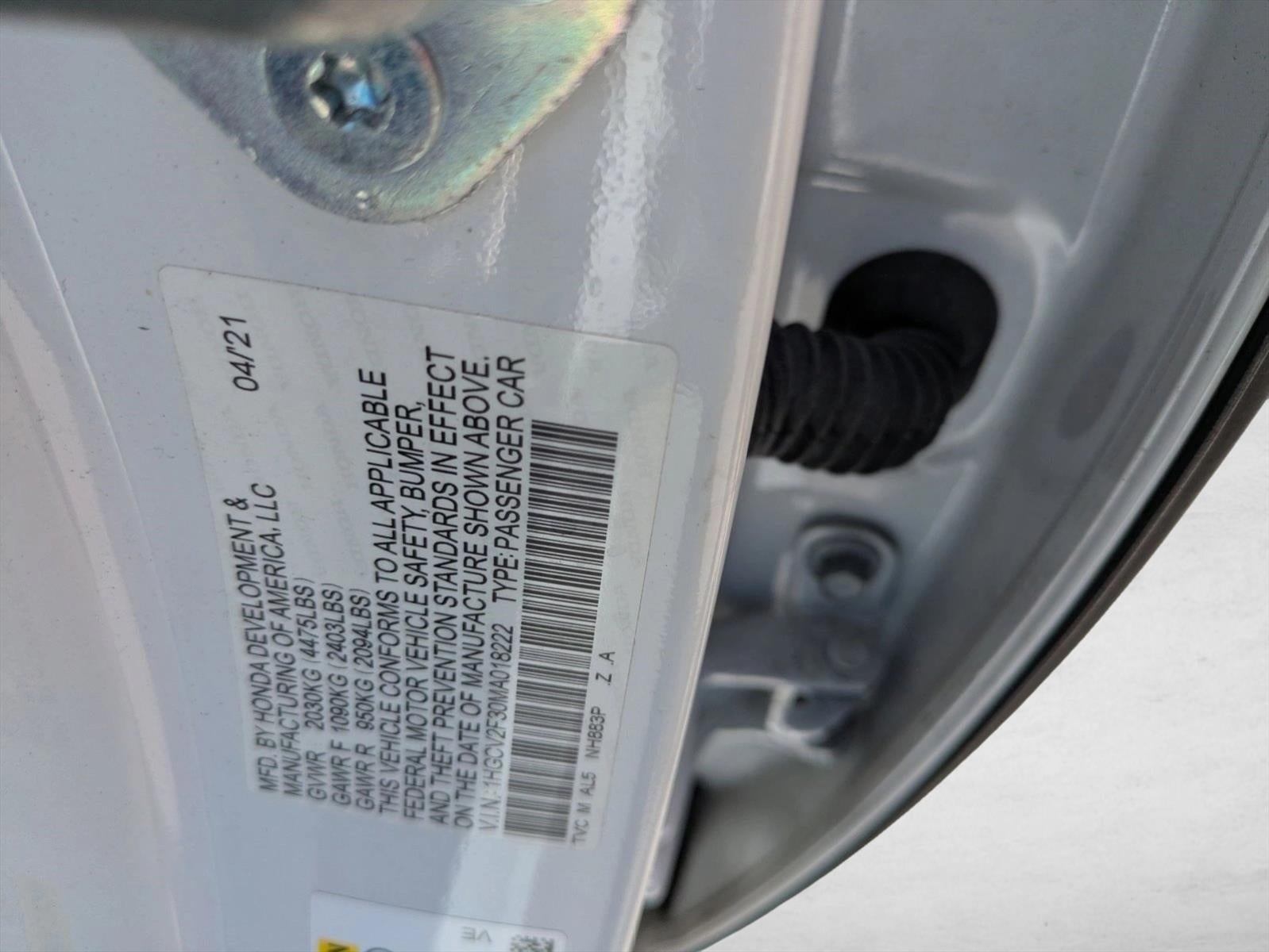 2021 Honda Accord Sedan Sport 2.0T Automatic