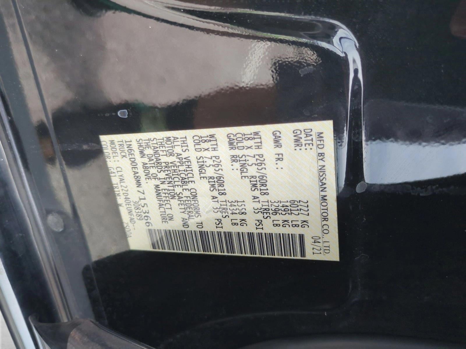 2021 Nissan Frontier Crew Cab 4x2 SV Auto