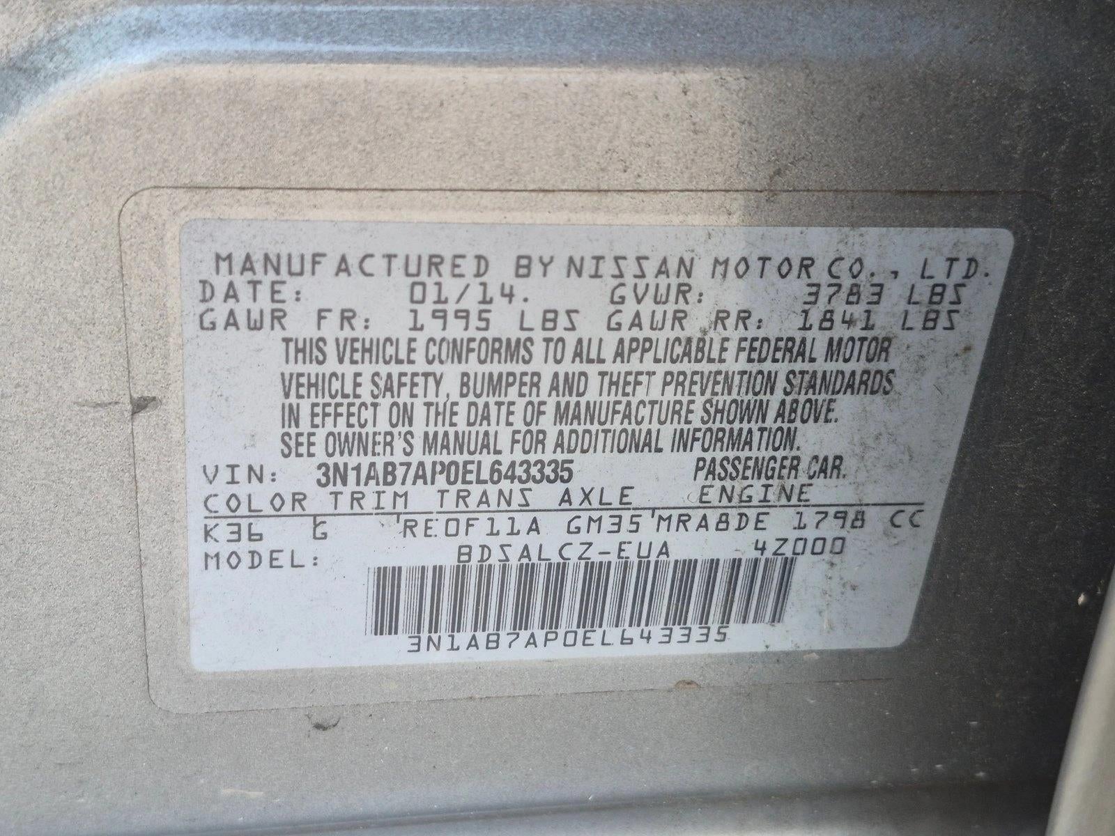 2014 Nissan Sentra 4dr Sdn I4 CVT S