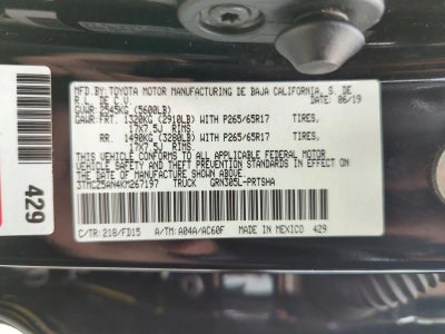 2019 Toyota Tacoma 4WD 4WD TRD Sport Double Cab 5' Bed V6 AT (Natl)