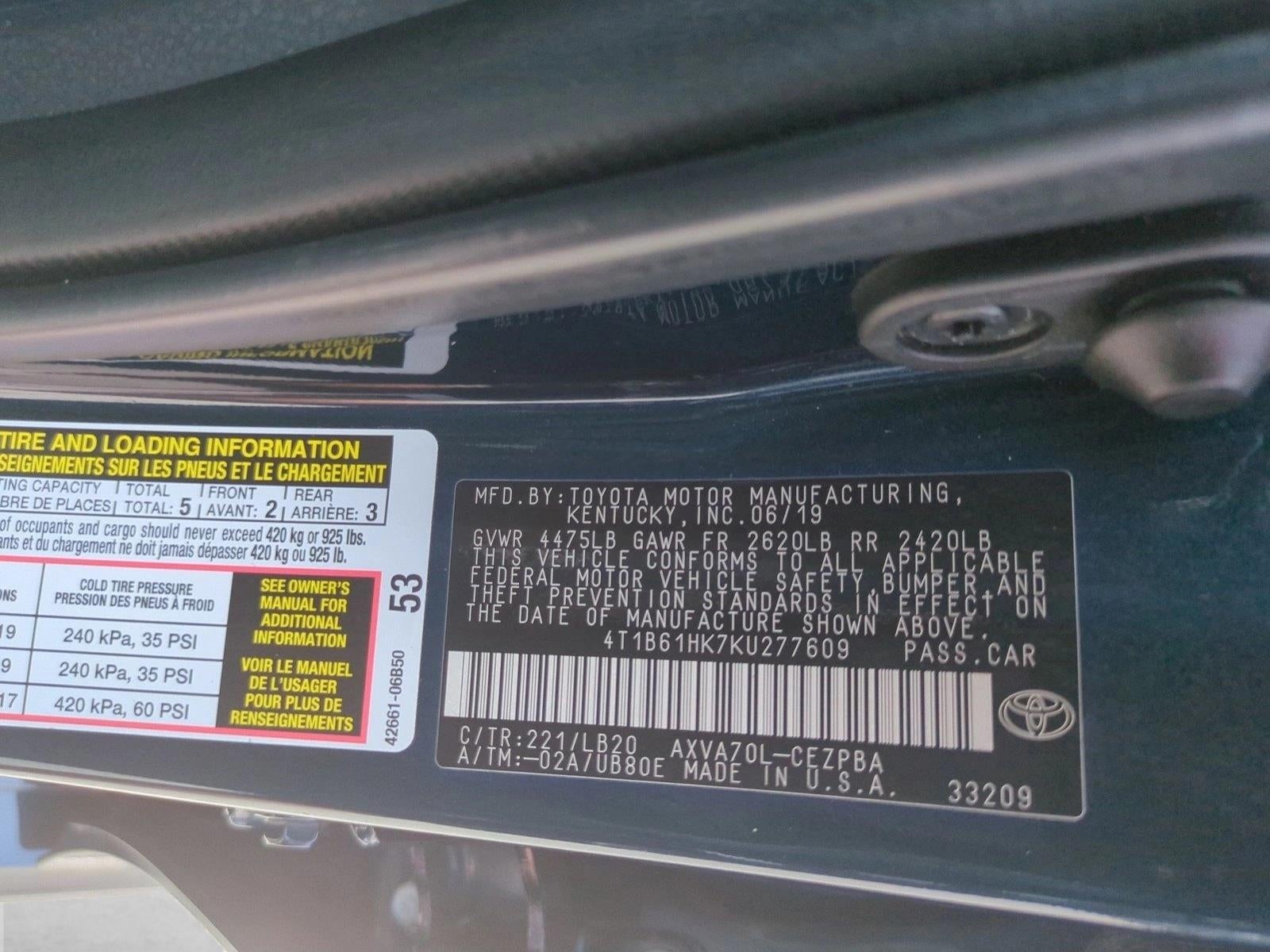 2019 Toyota Camry XSE Auto (Natl)