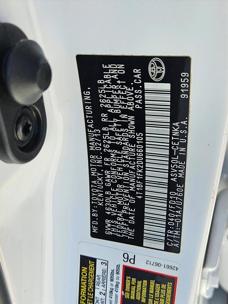 2013 Toyota Camry 4dr Sdn I4 Auto LE (Natl)