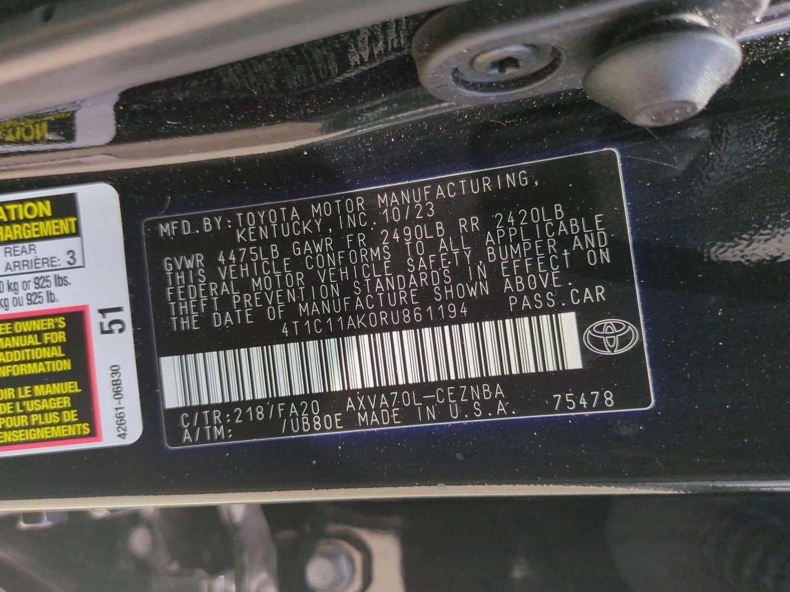 2024 Toyota Camry LE Auto (SE)