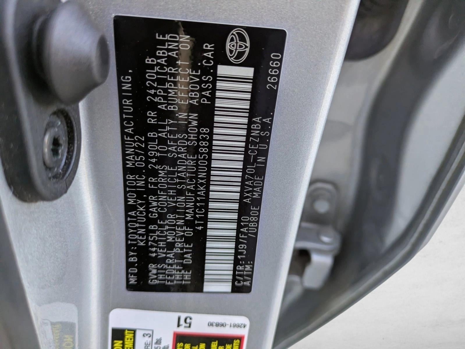 2022 Toyota Camry LE Auto (SE)