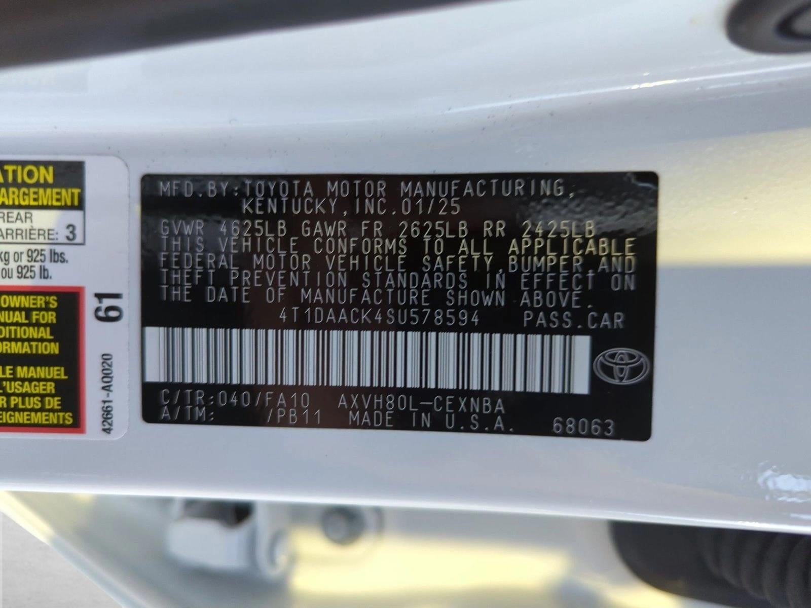 2025 Toyota Camry LE (Natl)
