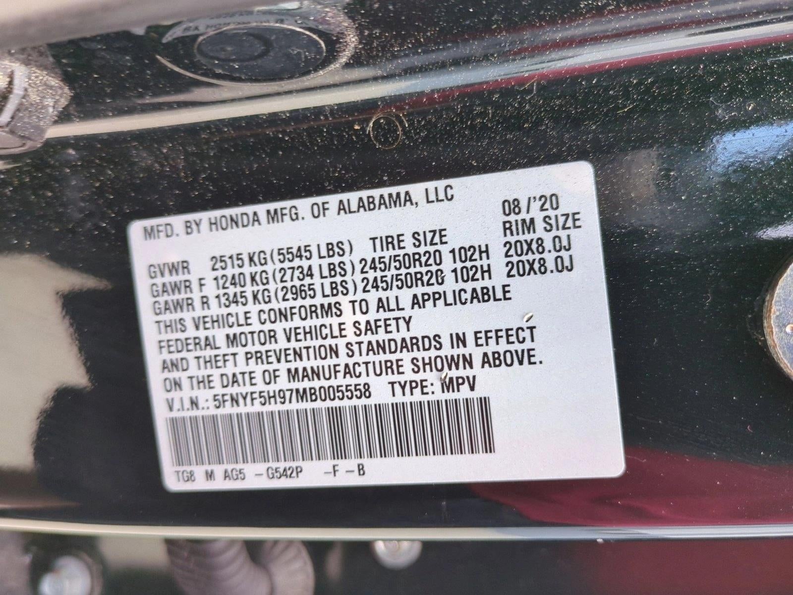 2021 Honda Pilot Touring 8-Passenger 2WD