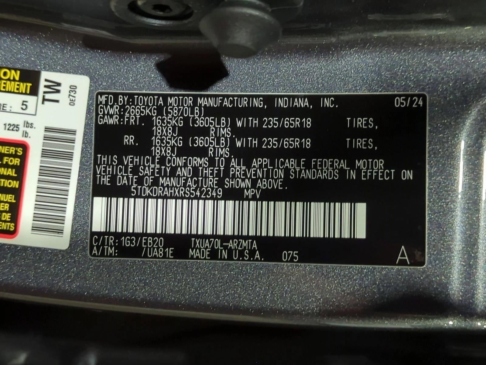 2024 Toyota Highlander XLE FWD (Natl)