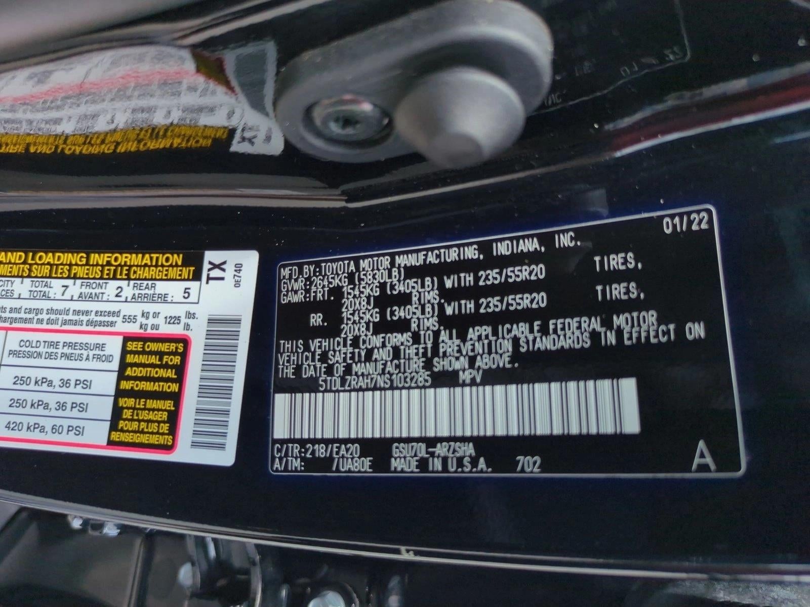 2022 Toyota Highlander XSE FWD (Natl)