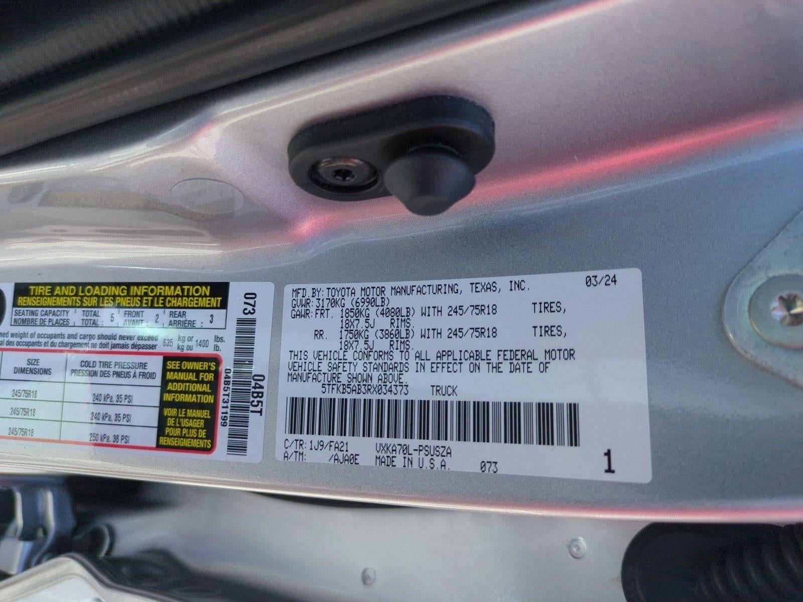2024 Toyota Tundra 2WD 2WD SR CrewMax 5.5' Bed (Natl)
