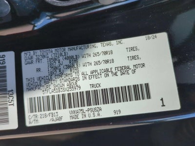 2025 Toyota Tundra 4WD 4WD SR5 CrewMax 5.5' Bed (SE)