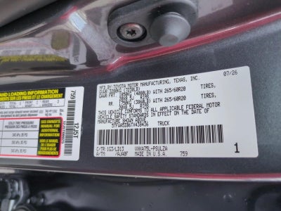 2026 Toyota Tundra 4WD 4WD Limited CrewMax 5.5' Bed (Natl)