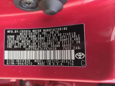 2020 Toyota Corolla LE CVT (Natl)