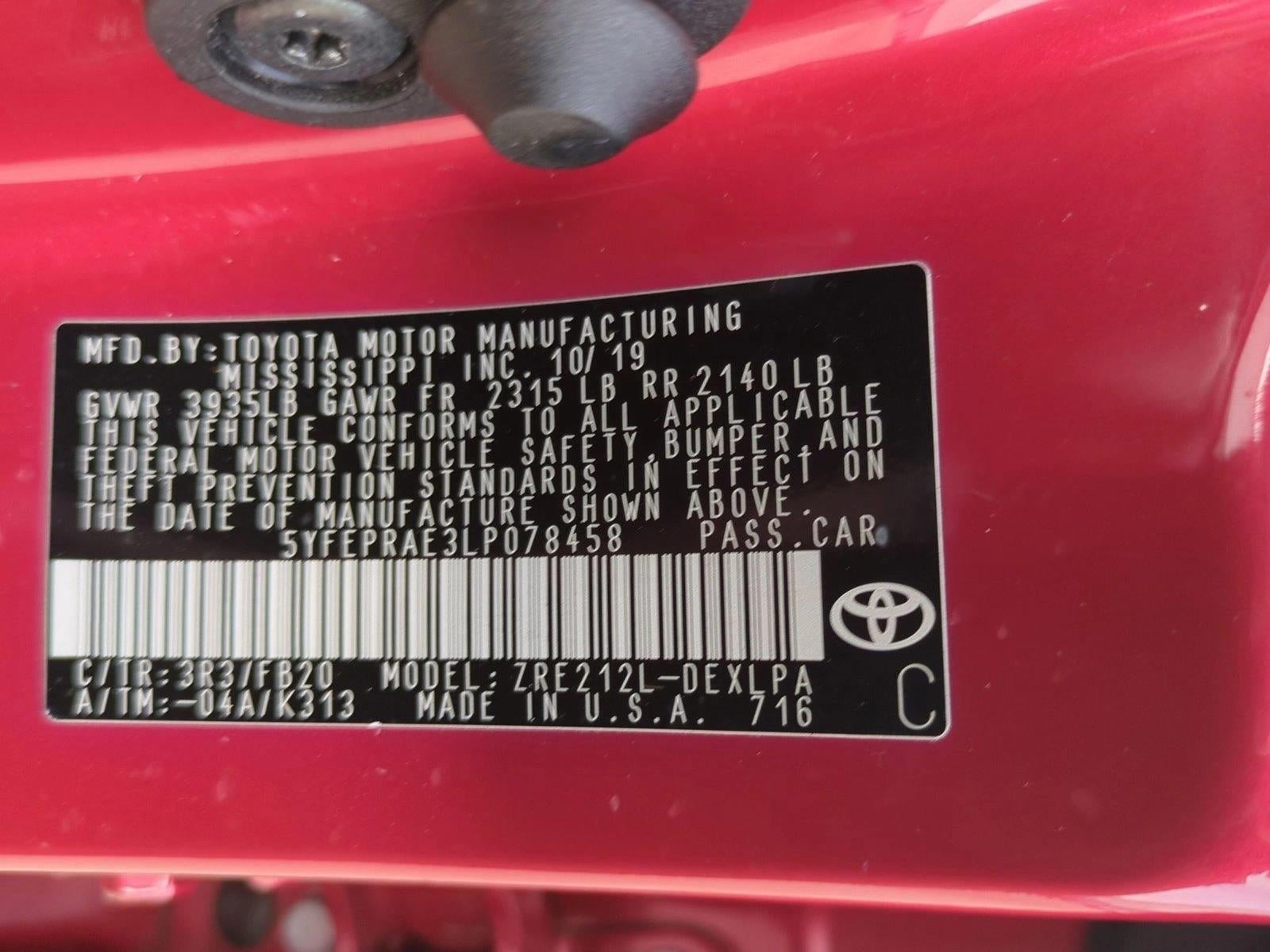 2020 Toyota Corolla LE CVT (Natl)