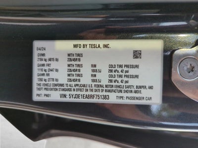 2024 Tesla Model 3 RWD *Ltd Avail*