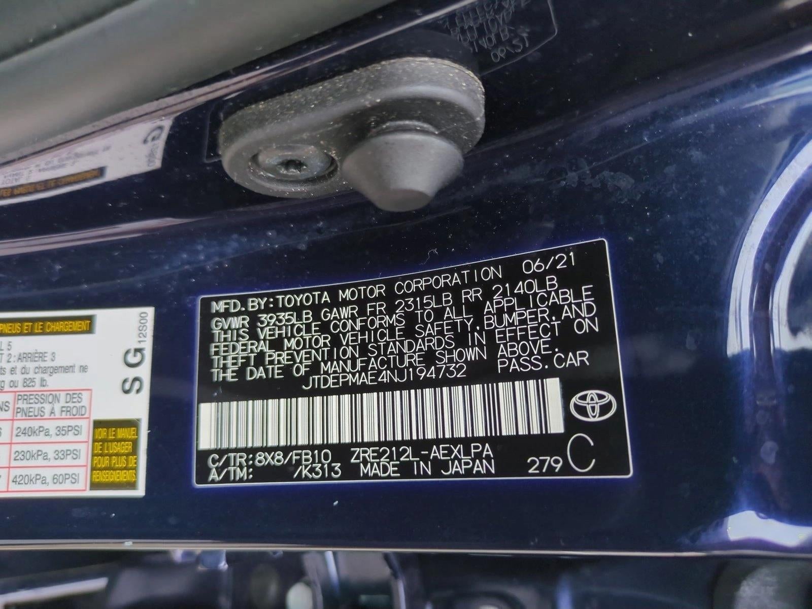 2022 Toyota Corolla LE CVT (Natl)