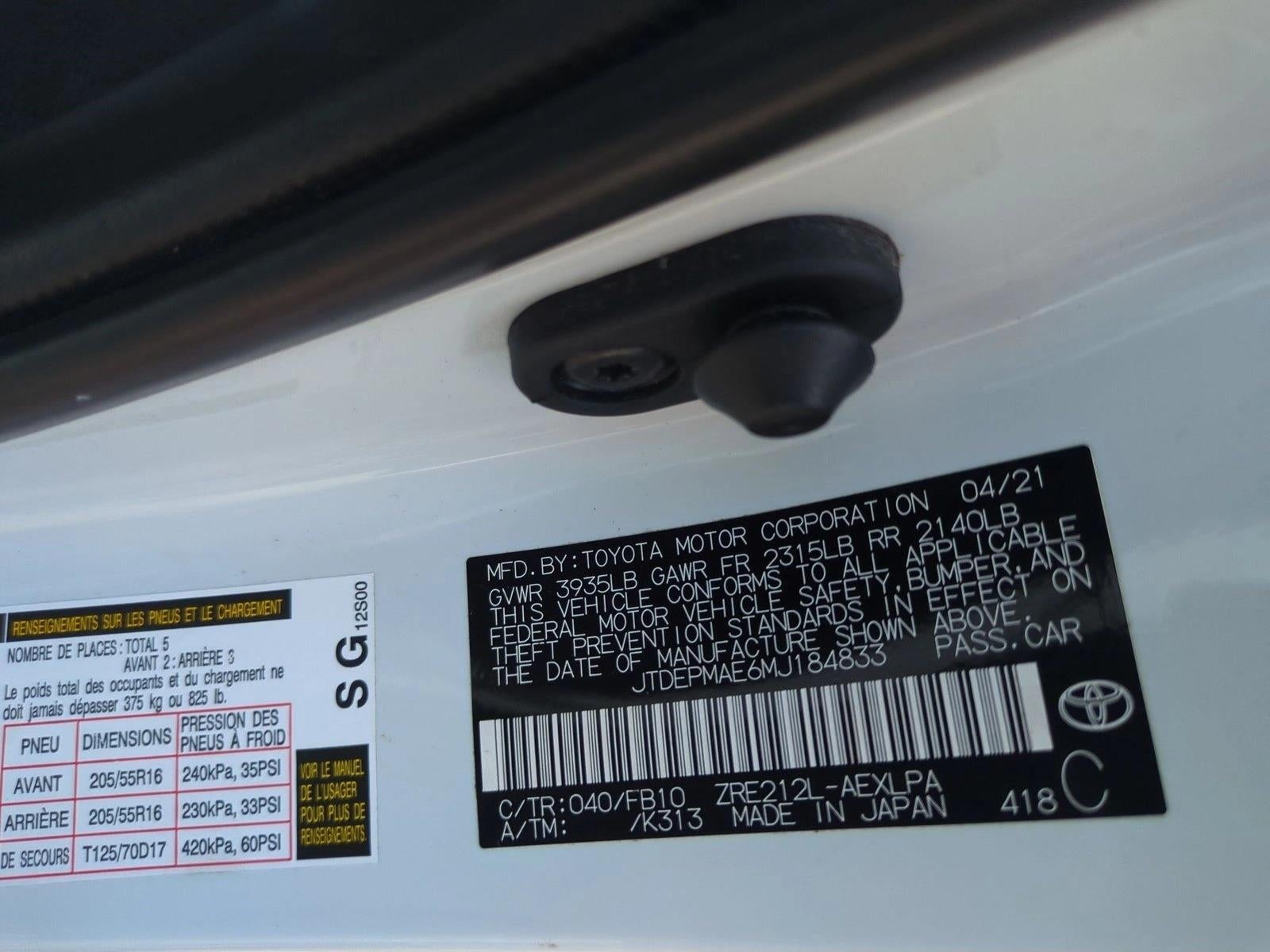 2021 Toyota Corolla LE CVT (Natl)