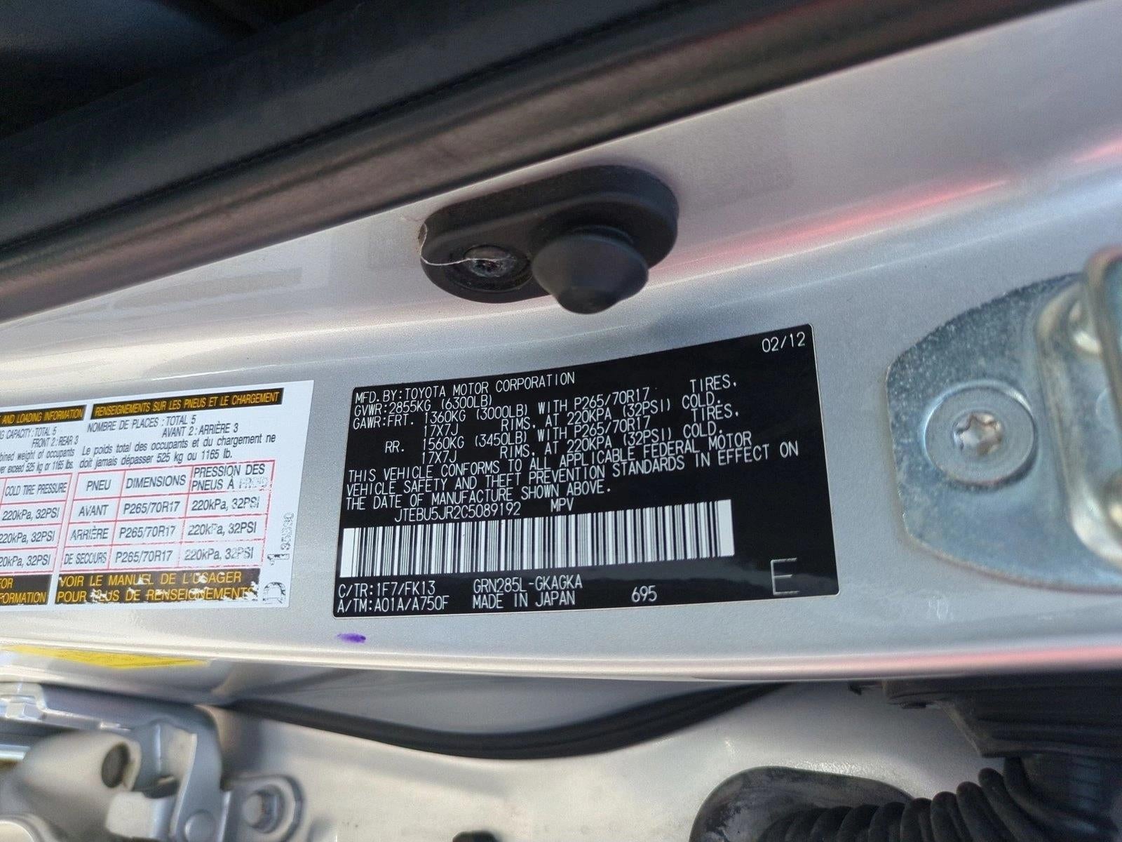 2012 Toyota 4Runner 4WD 4dr V6 SR5 (Natl)