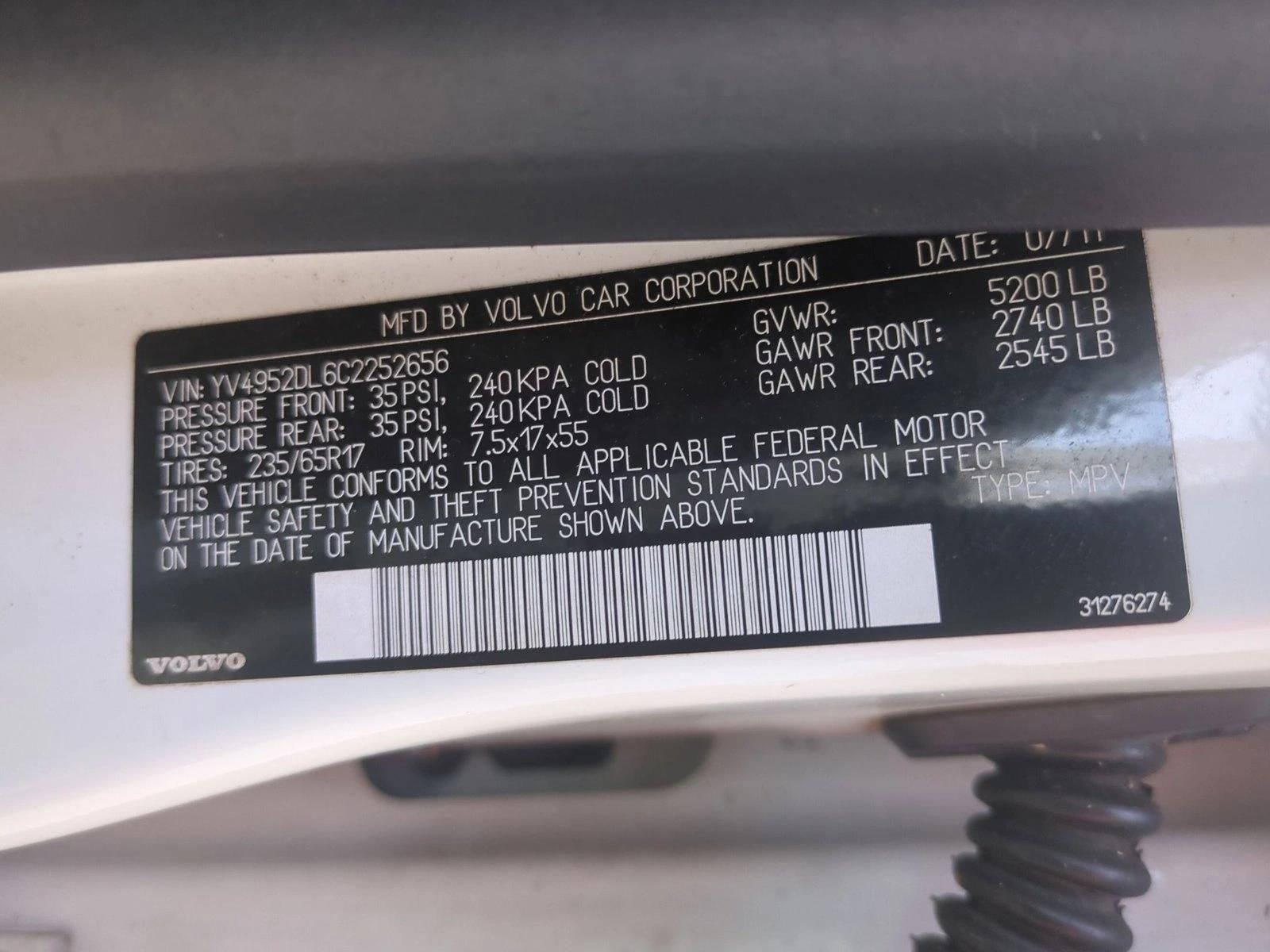 2012 Volvo XC60 FWD 4dr 3.2L