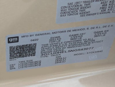 2022 Chevrolet Silverado 1500 Crew Cab Short Box 4-Wheel Drive ZR2