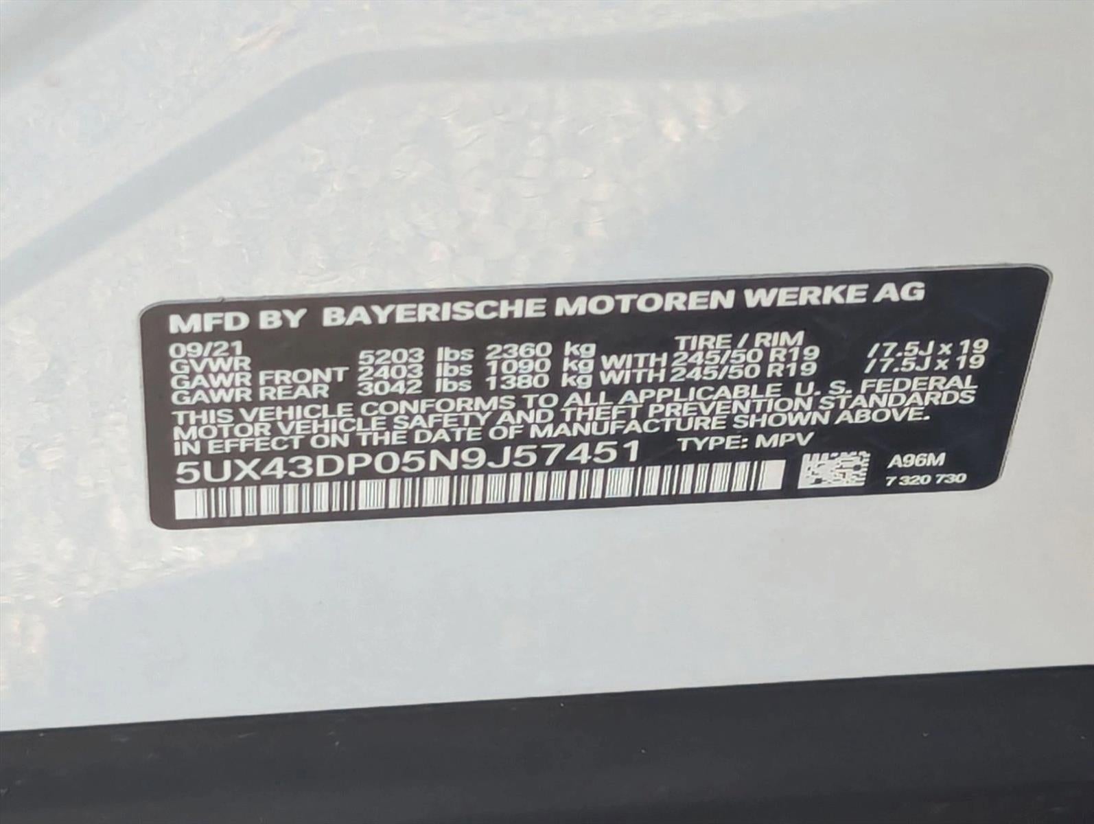 2022 BMW X3 sDrive30i Sports Activity Vehicle