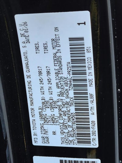 2026 Toyota Tacoma 4WD 4WD SR Double Cab 5' Bed AT (GS)