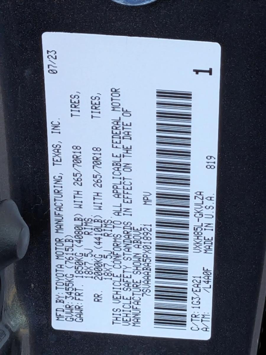 2023 Toyota Sequoia Limited 4WD (SE)