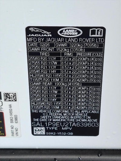 2026 Land Rover Range Rover Sport P360 SE
