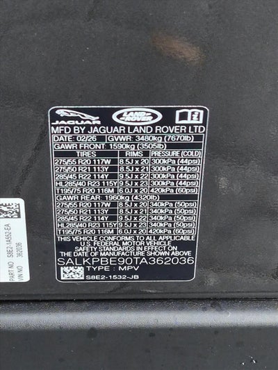 2026 Land Rover Range Rover P530 SE LWB 7 Seat